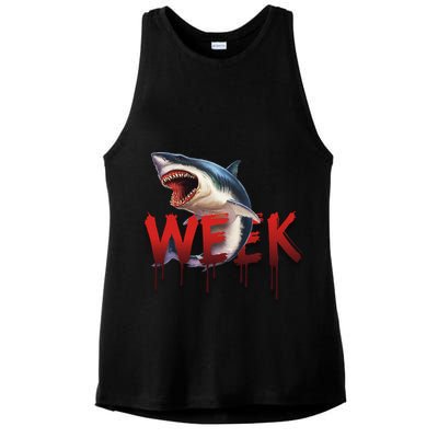 Week Of The Shark Logo Ladies PosiCharge Tri-Blend Wicking Tank