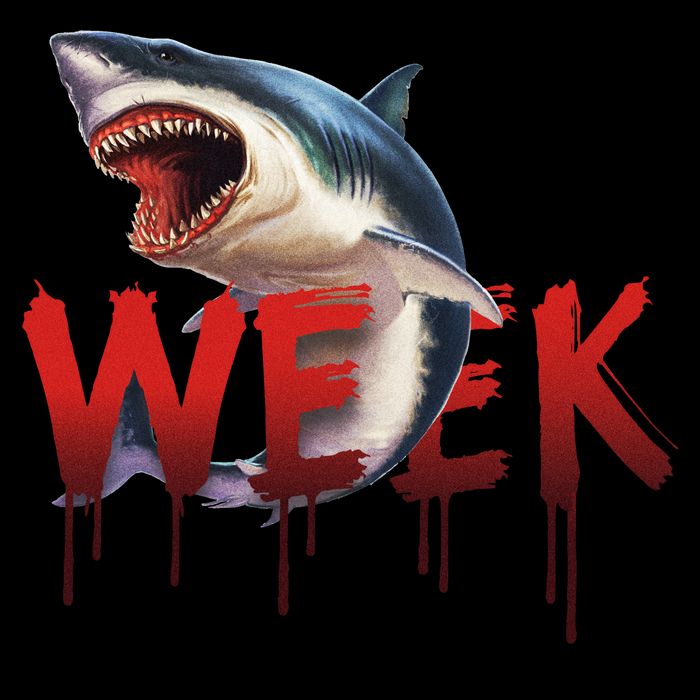 Week Of The Shark Logo Drawstring Bag