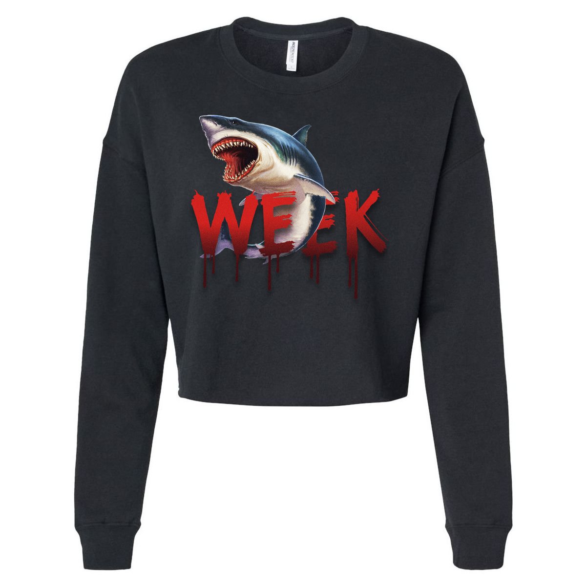 Week Of The Shark Logo Cropped Pullover Crew
