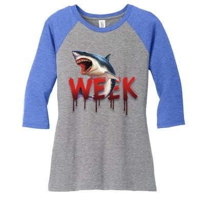 Week Of The Shark Logo Women's Tri-Blend 3/4-Sleeve Raglan Shirt