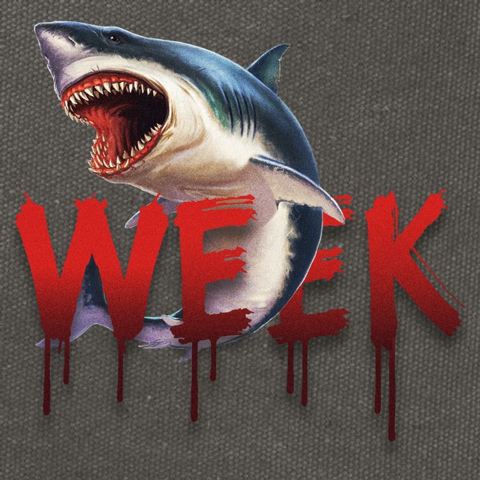 Week Of The Shark Logo Cotton Canvas Backpack