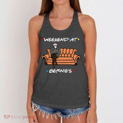 Weekend At Bernie's Meme Women's Knotted Racerback Tank
