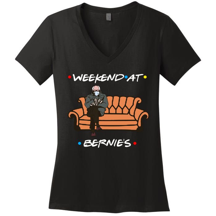 Weekend At Bernie's Meme Women's V-Neck T-Shirt