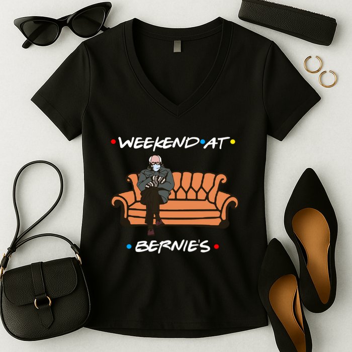 Weekend At Bernie's Meme Women's V-Neck T-Shirt