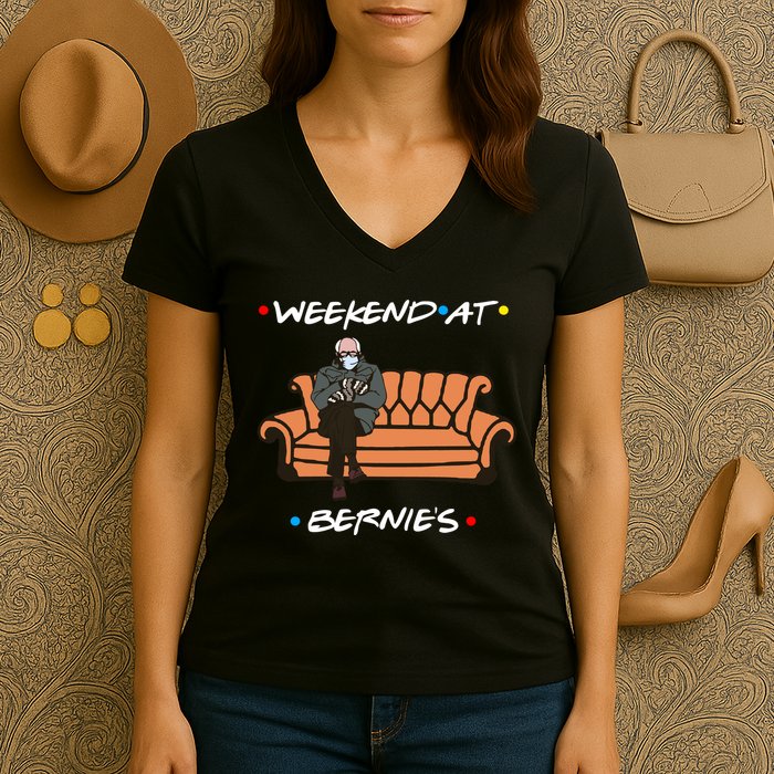 Weekend At Bernie's Meme Women's V-Neck T-Shirt