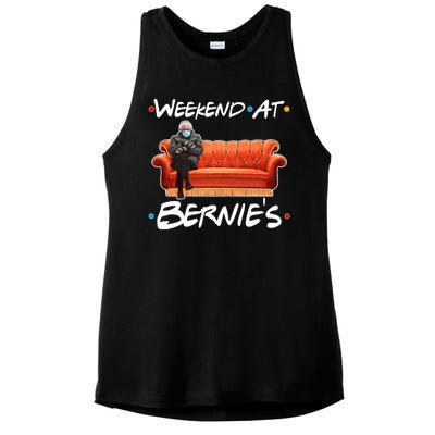 Weekend At Bernie's Mittens Meme Friends Ladies PosiCharge Tri-Blend Wicking Tank