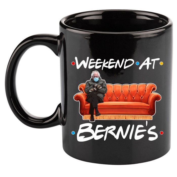 Weekend At Bernie's Mittens Meme Friends 11oz C Handle Ceramic Mug