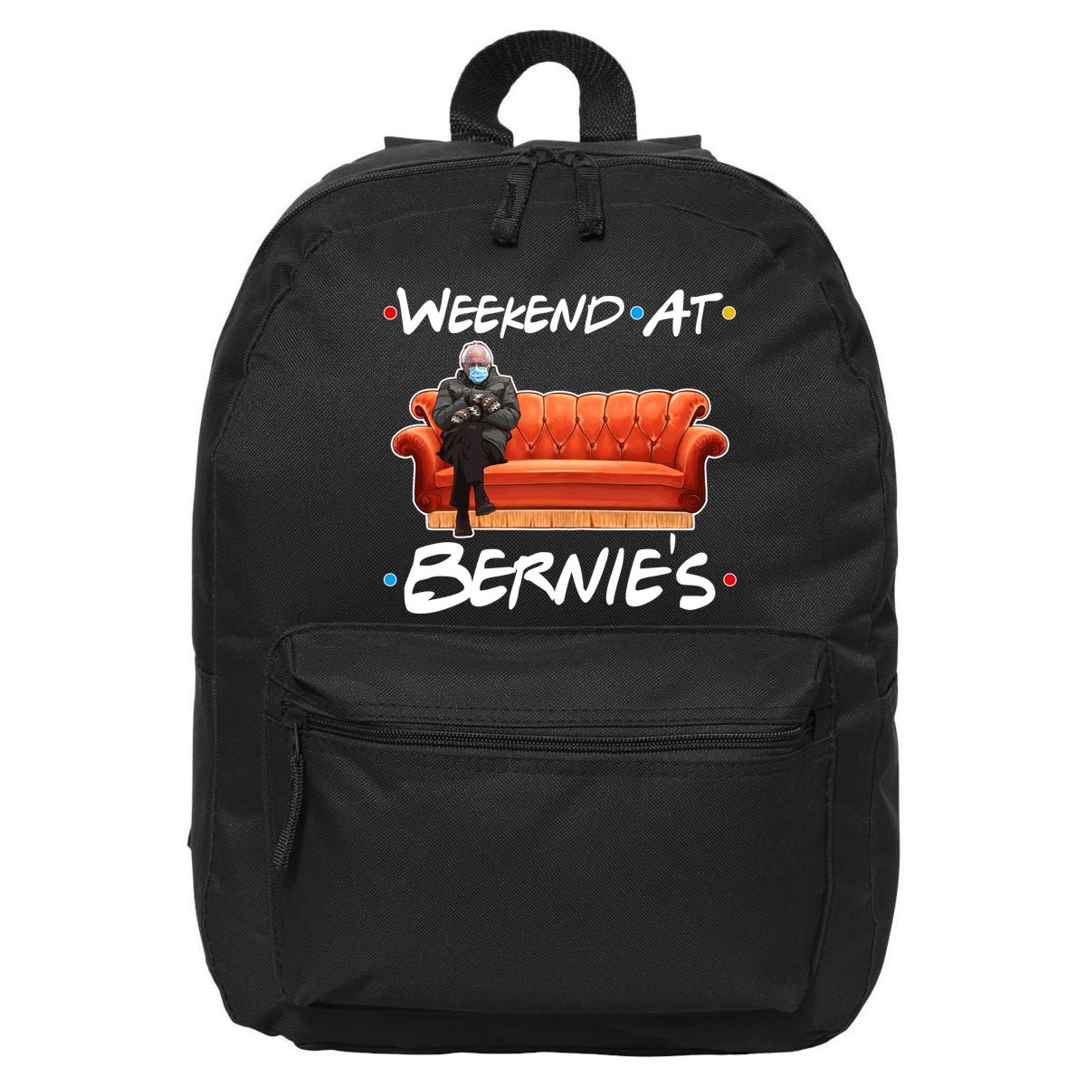 Weekend At Bernie's Mittens Meme Friends 16 in Basic Backpack