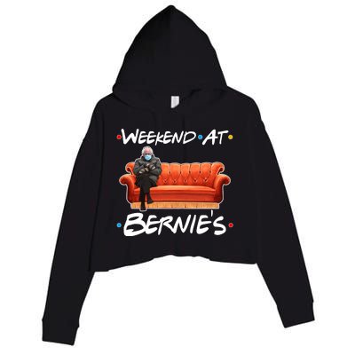 Weekend At Bernie's Mittens Meme Friends Crop Fleece Hoodie