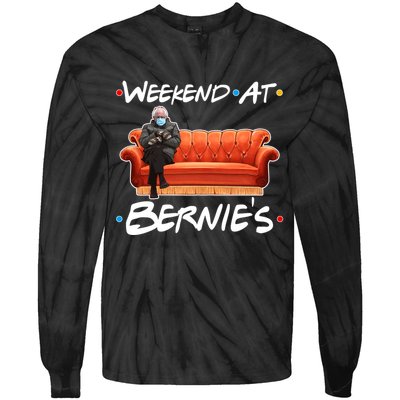 Weekend At Bernie's Mittens Meme Friends Tie-Dye Long Sleeve Shirt