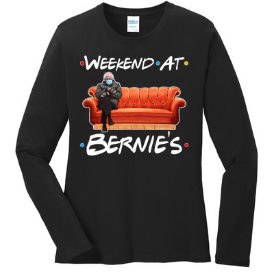 Weekend At Bernie's Mittens Meme Friends Ladies Long Sleeve Shirt