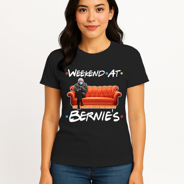 Weekend At Bernie's Mittens Meme Friends Womens T-Shirt