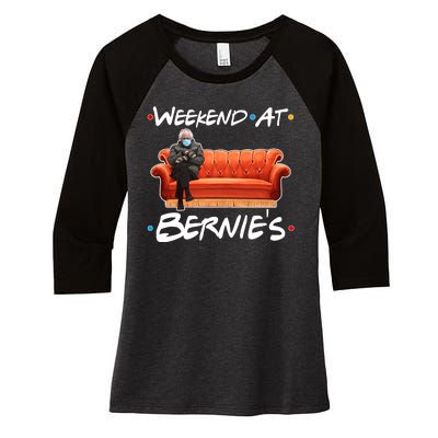 Weekend At Bernie's Mittens Meme Friends Women's Tri-Blend 3/4-Sleeve Raglan Shirt