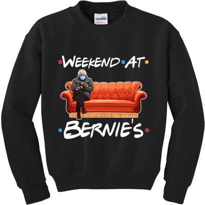 Weekend At Bernie's Mittens Meme Friends Kids Sweatshirt