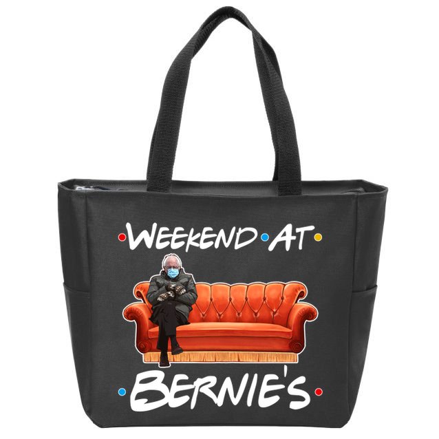 Weekend At Bernie's Mittens Meme Friends Zip Tote Bag