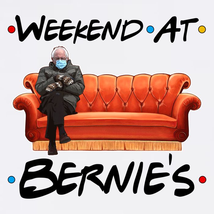 Weekend At Bernie's Mittens Meme Friends Garment-Dyed Sweatshirt