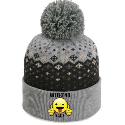 Weekend Face Emoji The Baniff Cuffed Pom Beanie