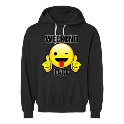 Weekend Face Emoji Garment-Dyed Fleece Hoodie