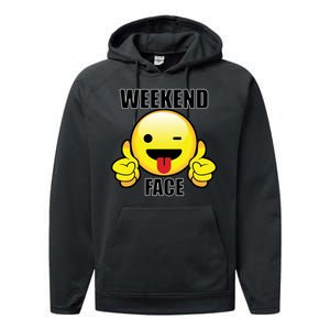 Weekend Face Emoji Performance Fleece Hoodie