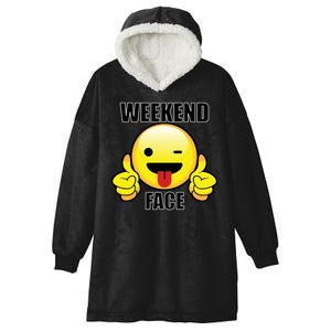 Weekend Face Emoji Hooded Wearable Blanket