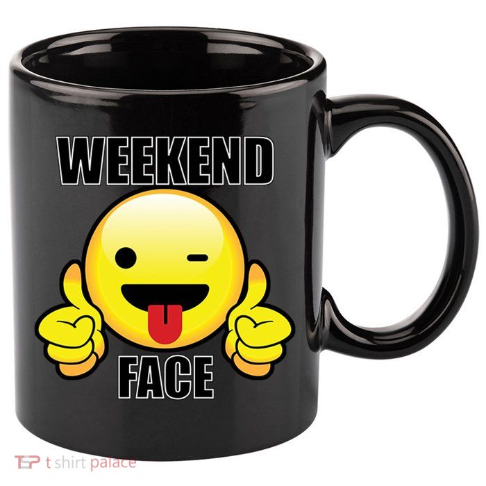 Weekend Face Emoji 11oz C Handle Ceramic Mug