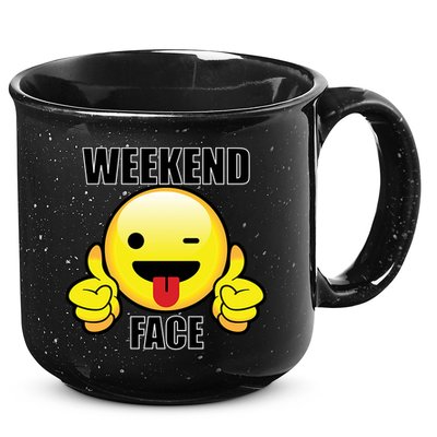 Weekend Face Emoji 15oz Campfire Ceramic Mug