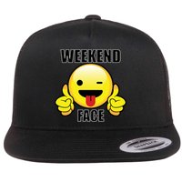 Weekend Face Emoji Flat Bill Trucker Hat