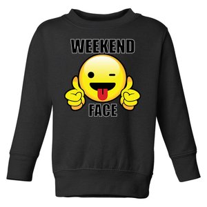 Weekend Face Emoji Toddler Sweatshirt