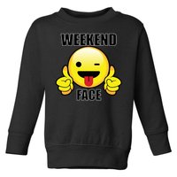 Weekend Face Emoji Toddler Sweatshirt