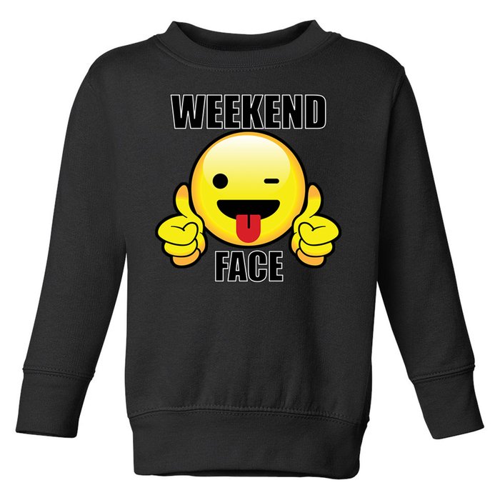 Weekend Face Emoji Toddler Sweatshirt