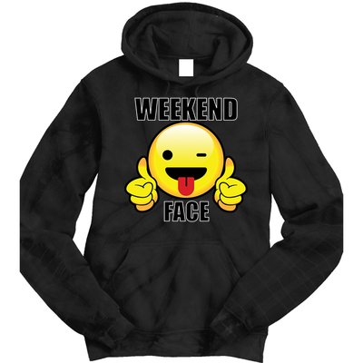 Weekend Face Emoji Tie Dye Hoodie