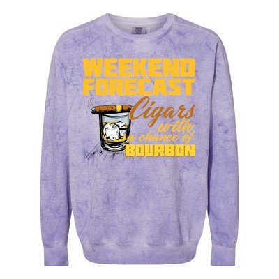 Weekend Forcast Cigars and Bourbon Colorblast Crewneck Sweatshirt