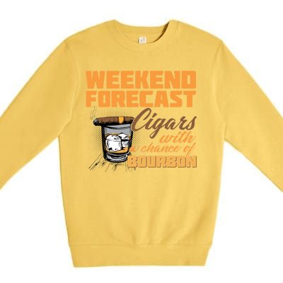 Weekend Forcast Cigars and Bourbon Premium Crewneck Sweatshirt