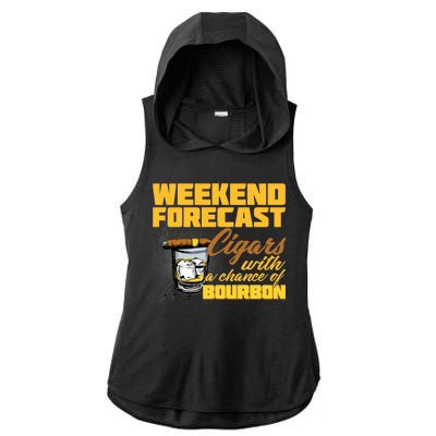 Weekend Forcast Cigars and Bourbon Ladies PosiCharge Tri-Blend Wicking Draft Hoodie Tank