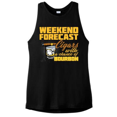 Weekend Forcast Cigars and Bourbon Ladies PosiCharge Tri-Blend Wicking Tank