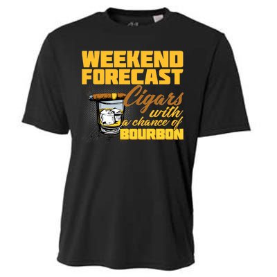 Weekend Forcast Cigars and Bourbon Cooling Performance Crew T-Shirt