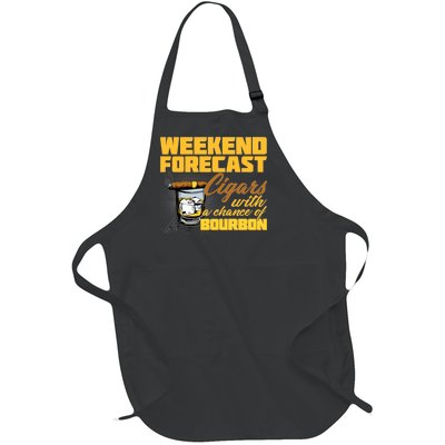 Weekend Forcast Cigars and Bourbon Full-Length Apron With Pockets