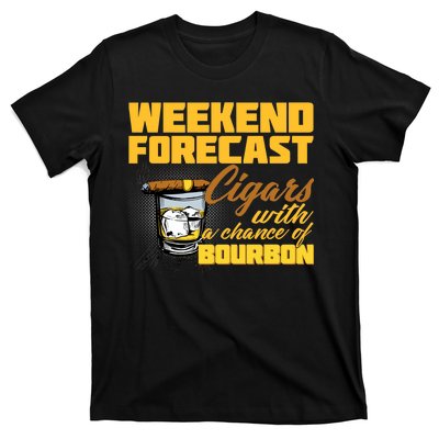 Weekend Forcast Cigars and Bourbon T-Shirt