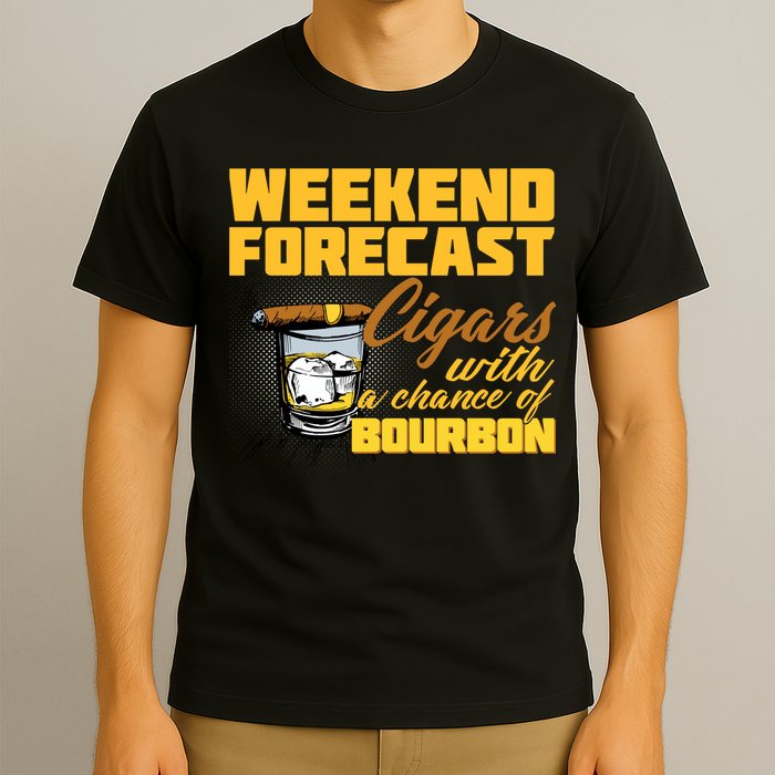Weekend Forcast Cigars and Bourbon T-Shirt