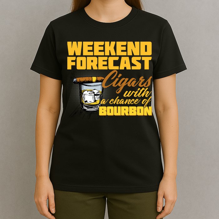 Weekend Forcast Cigars and Bourbon T-Shirt