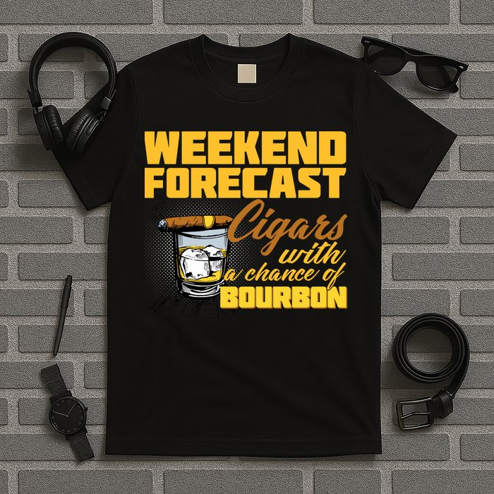 Weekend Forcast Cigars and Bourbon T-Shirt