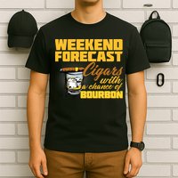 Weekend Forcast Cigars and Bourbon T-Shirt