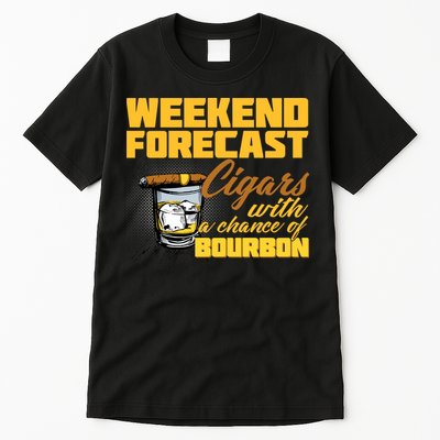 Weekend Forcast Cigars and Bourbon Tall T-Shirt