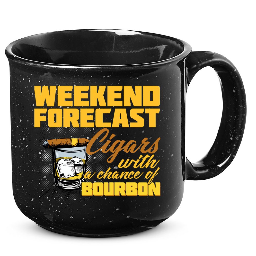 Weekend Forcast Cigars and Bourbon 15oz Campfire Ceramic Mug
