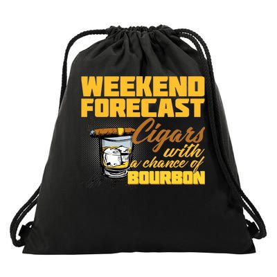 Weekend Forcast Cigars and Bourbon Drawstring Bag