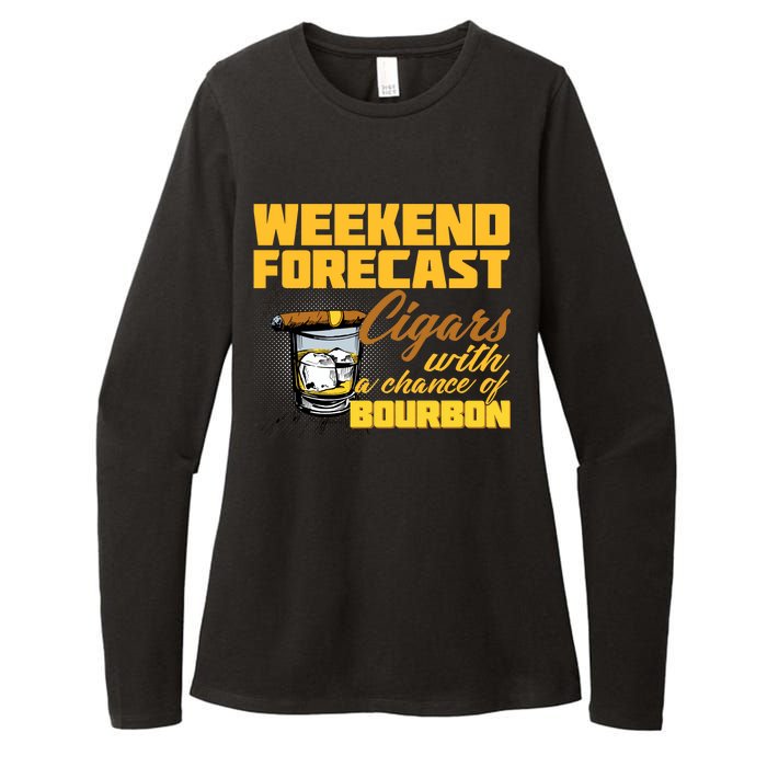 Weekend Forcast Cigars and Bourbon Womens CVC Long Sleeve Shirt