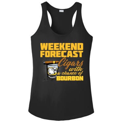 Weekend Forcast Cigars and Bourbon Ladies PosiCharge Competitor Racerback Tank