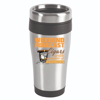 Weekend Forcast Cigars and Bourbon 16oz Travel Tumbler
