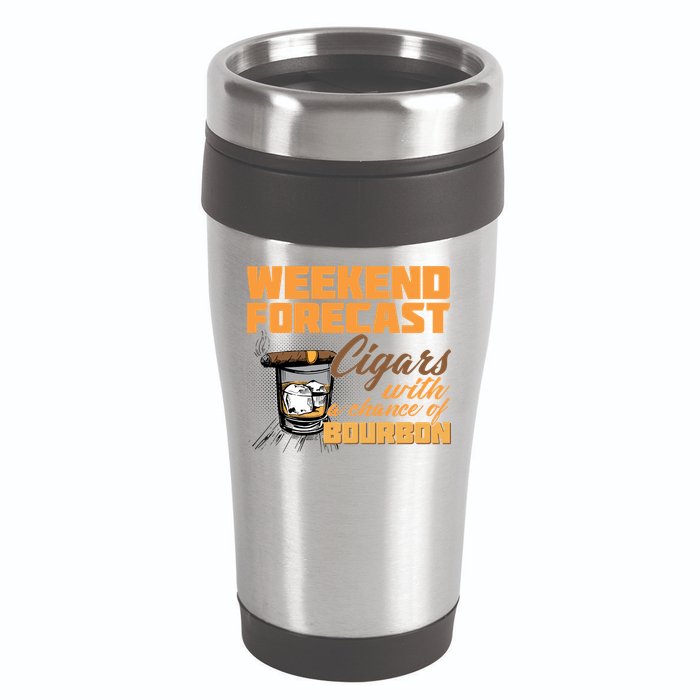 Weekend Forcast Cigars and Bourbon 16oz Travel Tumbler