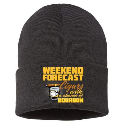 Weekend Forcast Cigars and Bourbon Sustainable Knit Beanie